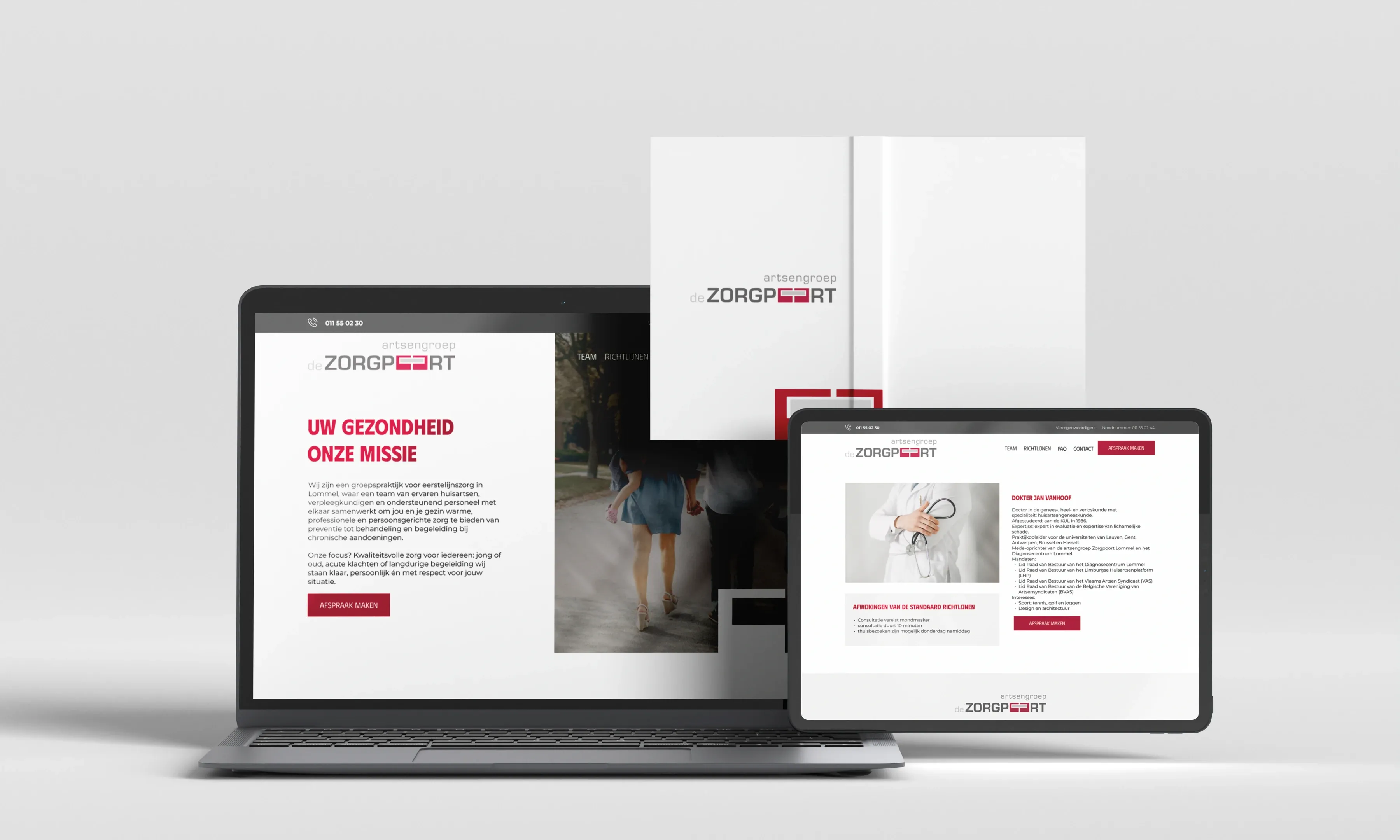 Website voor Huisartsen Zorgpoort op laptop en tablet
